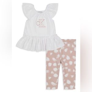 NWT Calvin Klein Jeans Little Girls’ 2-Piece Tunic & Leggings Set (6)